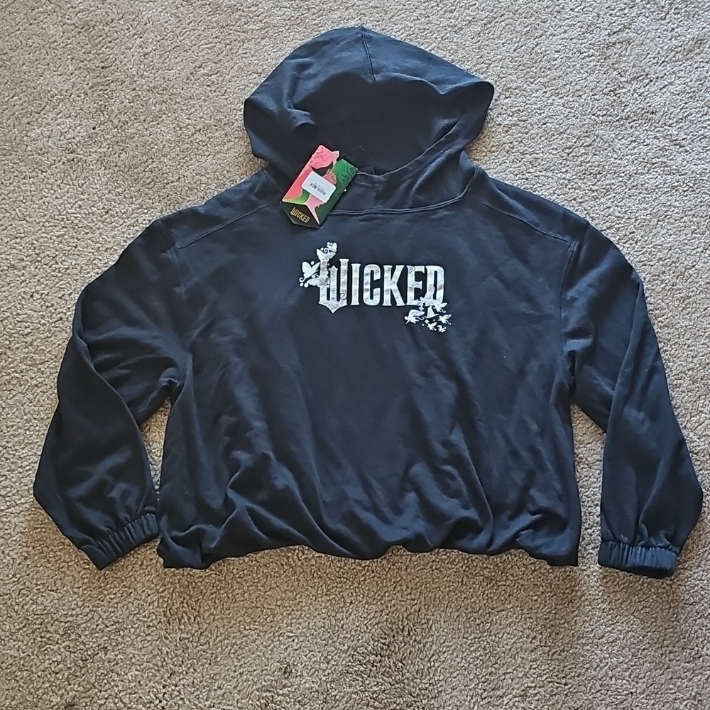 Wicked Graphic Hoodie Sweatshirt Black Size XS